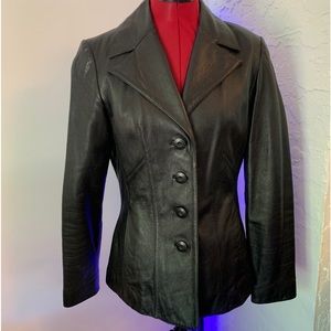 Wilson Black Leather Blazer